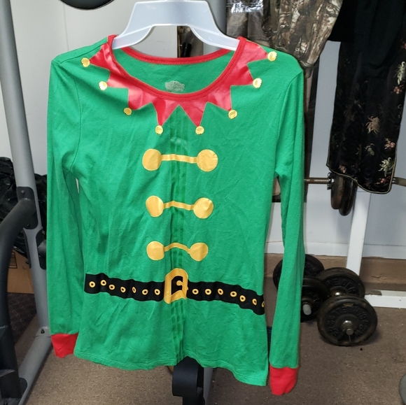 Ladies Sz Sm Elf Costume Pj Long Sleeve 